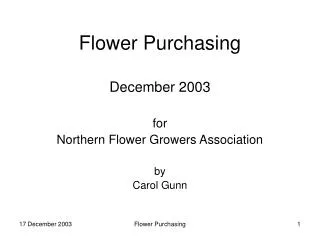 Flower Purchasing