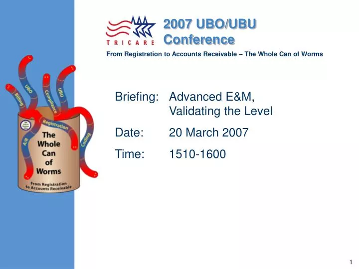 briefing advanced e m validating the level date 20 march 2007 time 1510 1600