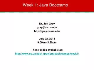 Week 1: Java Bootcamp