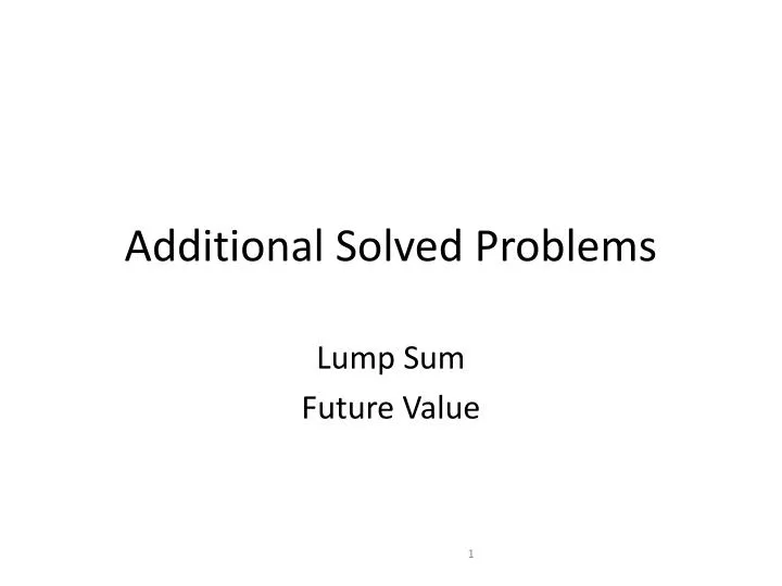 additional solved problems