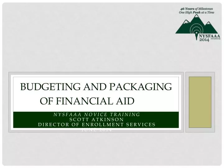 budgeting and packaging of financial aid