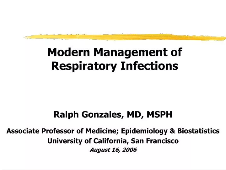 modern management of respiratory infections