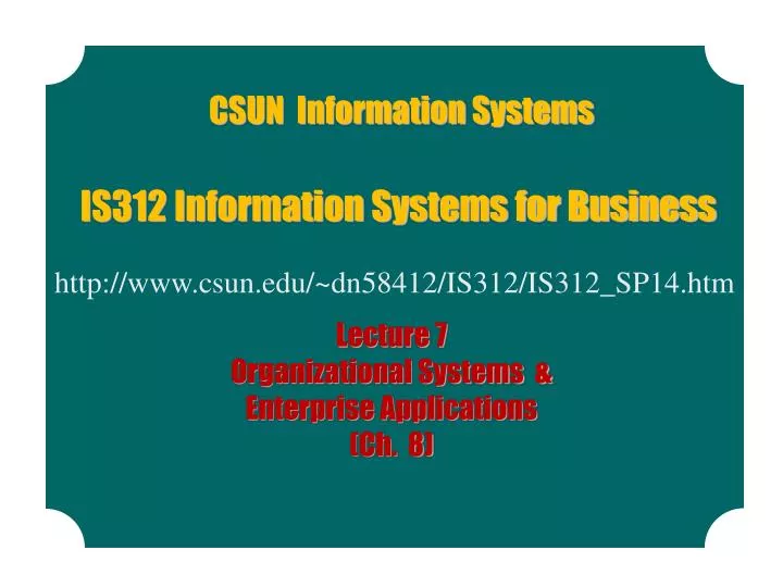 is312 information systems for business