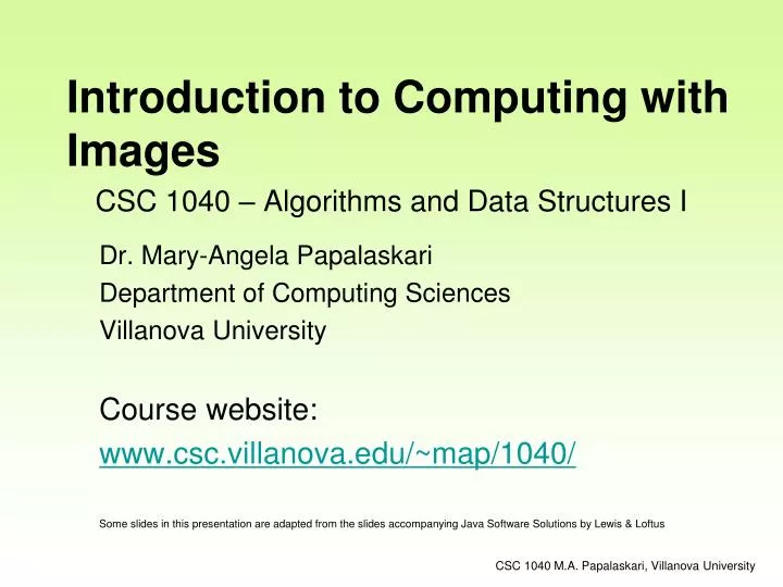 csc 1040 algorithms and data structures i