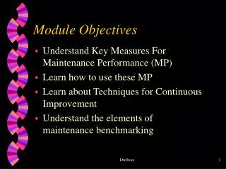 Module Objectives