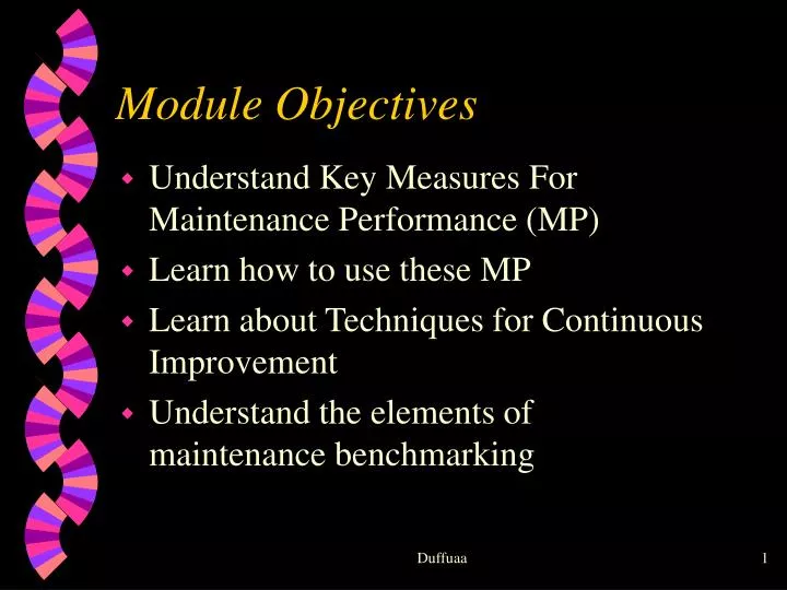 module objectives