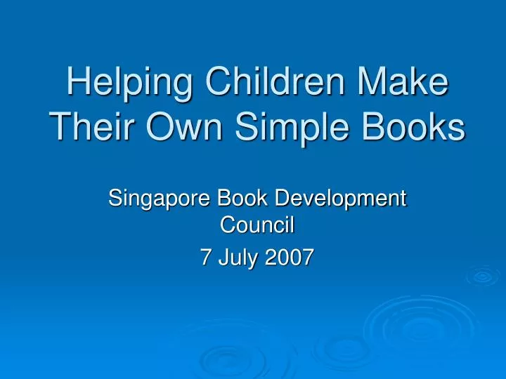 helping children make their own simple books