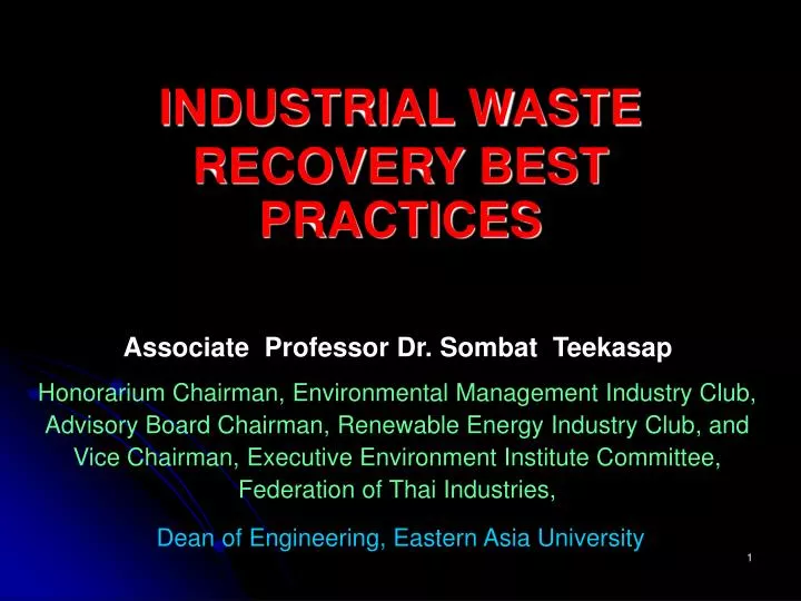 industrial waste recovery best practices