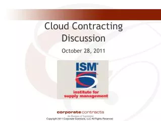 Cloud Contracting Discussion October 28, 2011