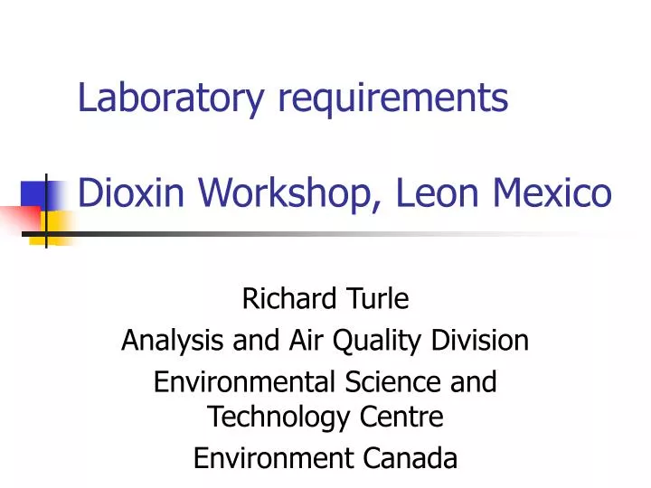 laboratory requirements dioxin workshop leon mexico