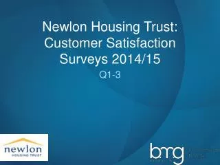 Newlon Housing Trust: Customer Satisfaction Surveys 2014/15