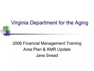 Virginia Department for the Aging