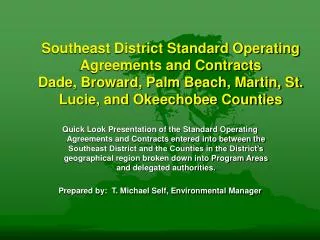 Dade County Standard Operating Agreements
