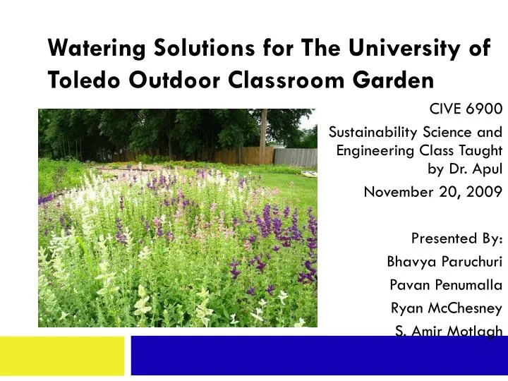 watering solutions for the university of toledo outdoor classroom garden