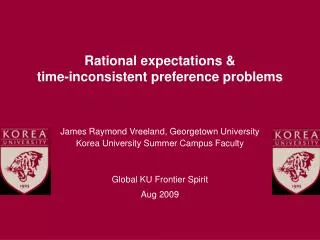 Rational expectations &amp; time-inconsistent preference problems
