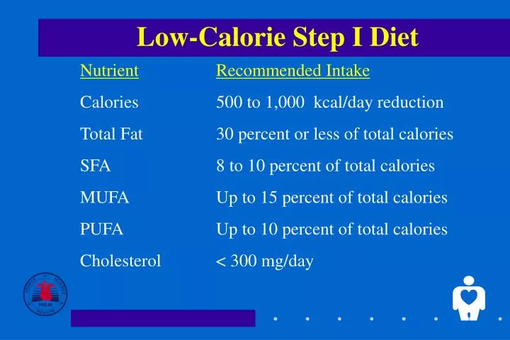 low calorie step i diet