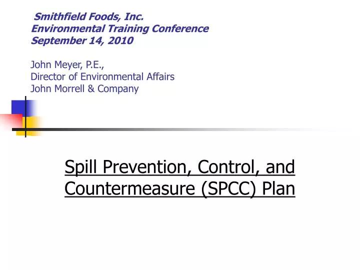 spill prevention control and countermeasure spcc plan