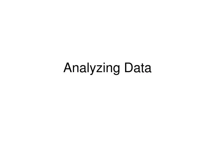 analyzing data