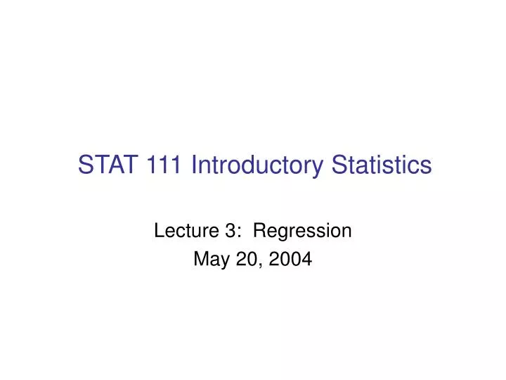 stat 111 introductory statistics