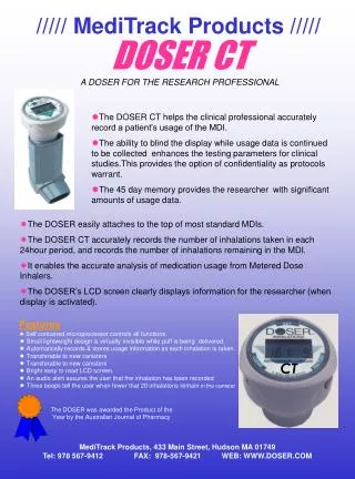 DOSER CT A DOSER FOR THE RESEARCH PROFESSIONAL