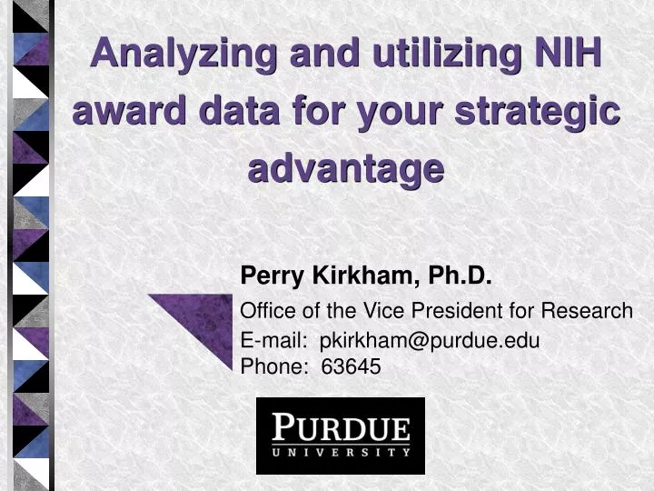 analyzing and utilizing nih award data for your strategic advantage