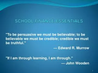 SCHOOL FINANCE ESSENTIALS