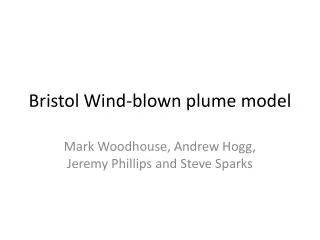 Bristol Wind-blown plume model