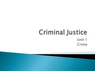 Criminal Justice