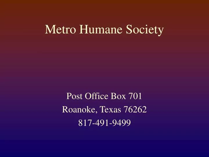 metro humane society