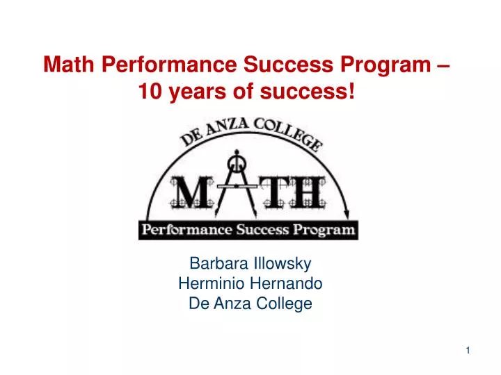 math performance success program 10 years of success