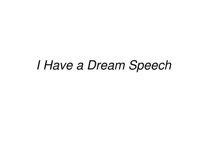 i have a dream speech