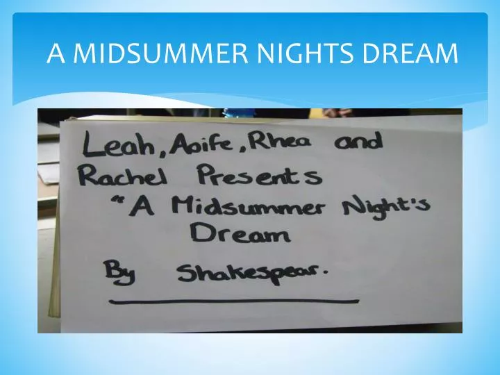 a midsummer nights dream