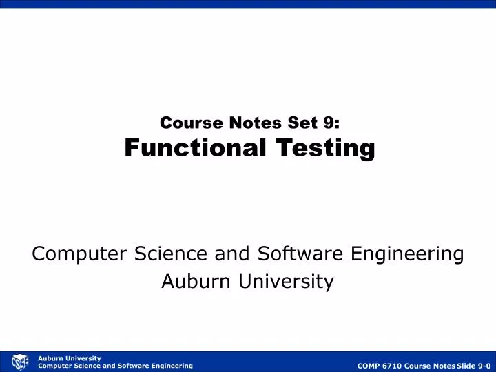 course notes set 9 functional testing