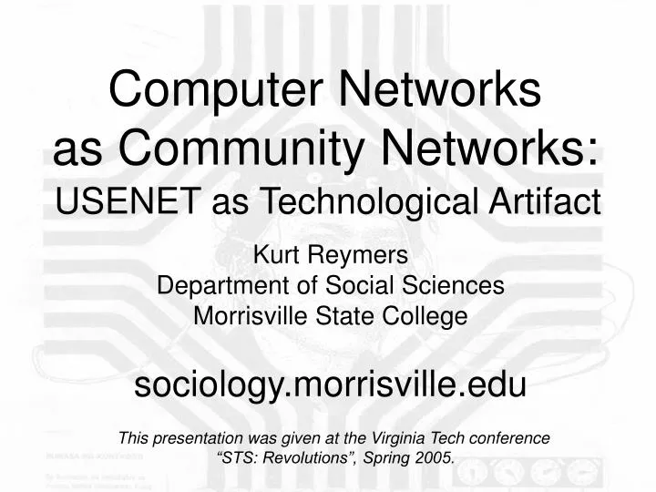 computer networks as community networks
