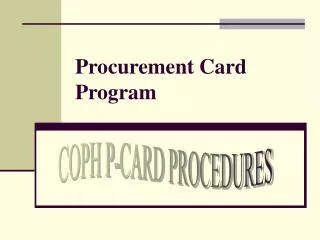 Procurement Card Program