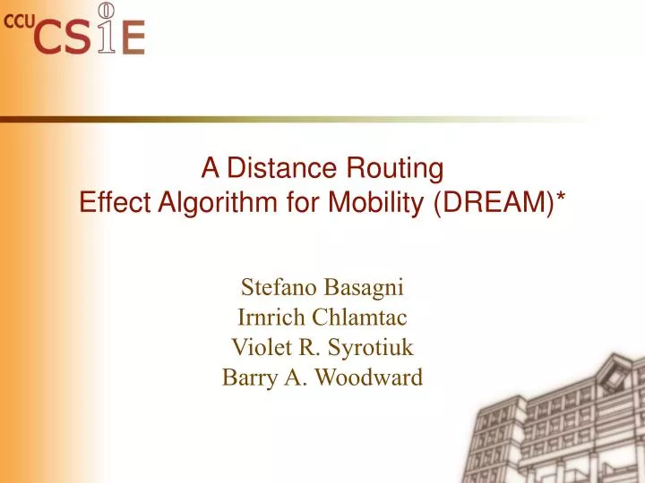 a distance routing effect algorithm for mobility dream