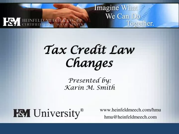 tax credit law changes