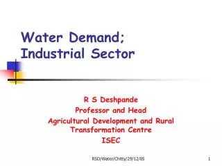 Water Demand; Industrial Sector