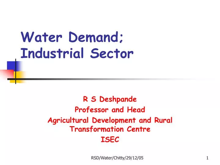water demand industrial sector