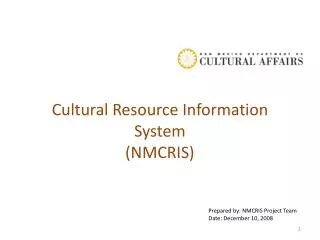 Cultural Resource Information System (NMCRIS)