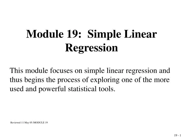 module 19 simple linear regression