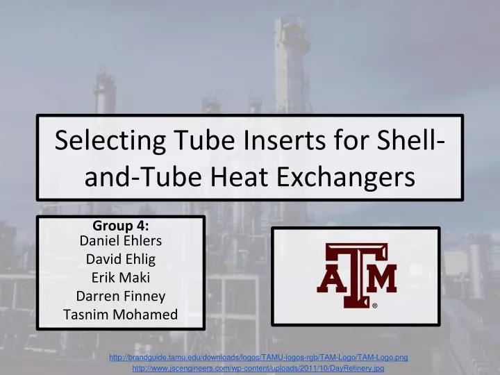 selecting tube inserts for shell and tube heat exchangers