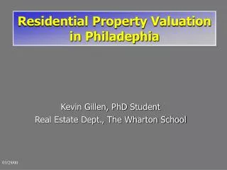 Residential Property Valuation in Philadephia