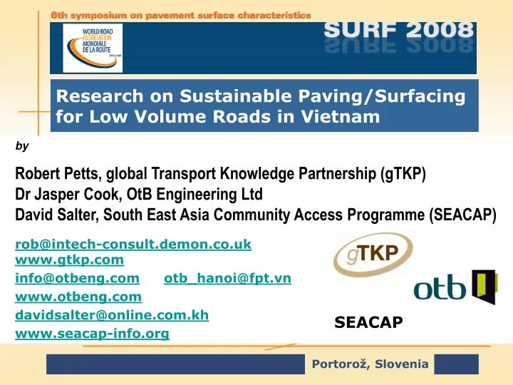 research on sustainable paving surfacing for low volume roads in vietnam