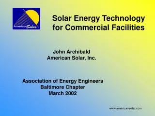 Solar Energy Technology for Commercial Facilities