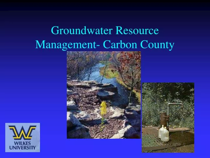 groundwater resource management carbon county