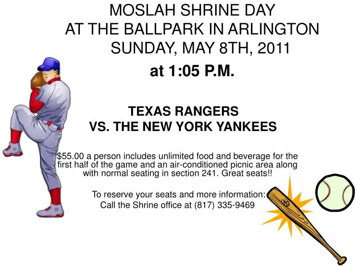 moslah shrine day at the ballpark in arlington sunday may 8th 2011 at 1 05 p m