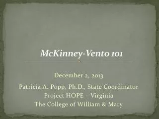 McKinney-Vento 101
