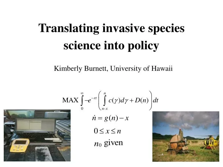 translating invasive species science into policy