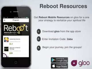 Get Reboot Mobile Resources on gloo for a one year strategy to revitalize your spiritual life